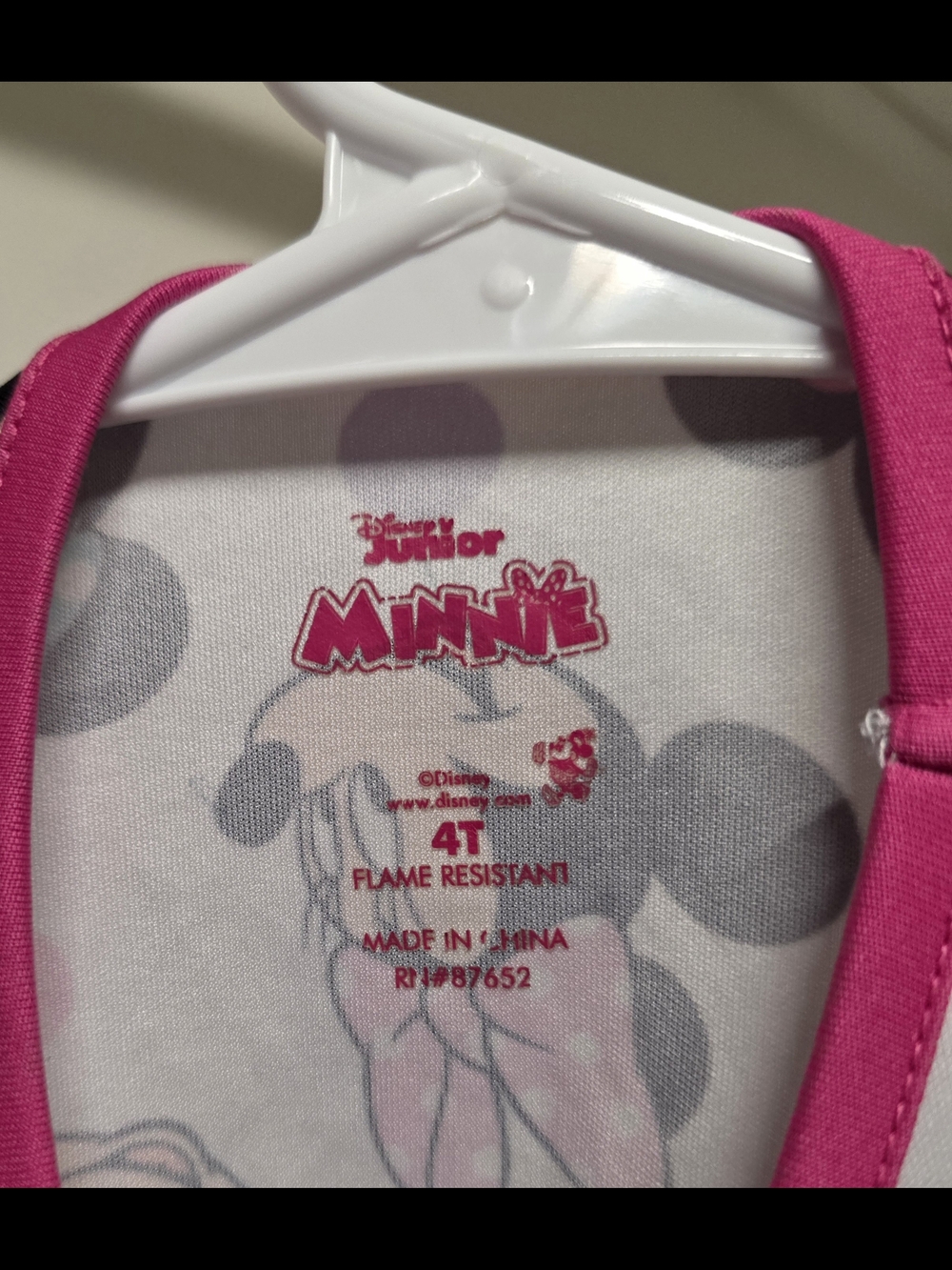 Disney Minnie Mouse Long Sleeve Pajama Top in Pink and Multicolor - Picture 2 of 3